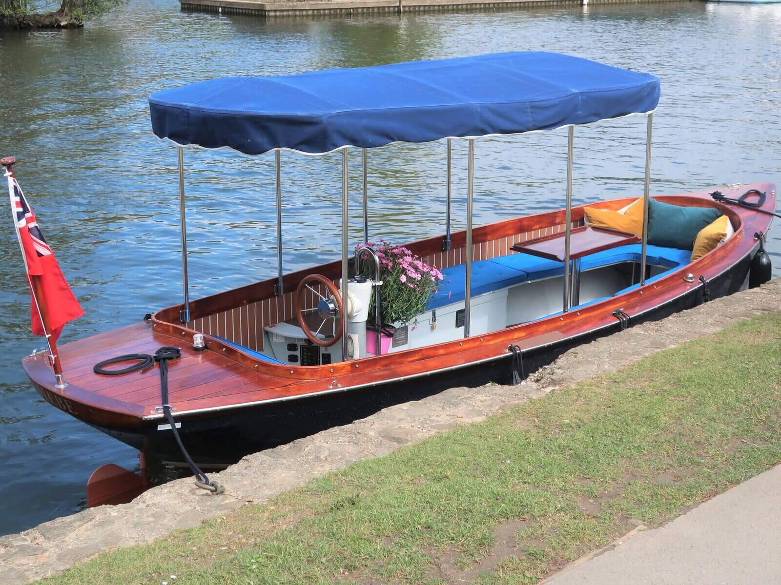 Edwardian-style electric boat for hire in Henley-on-Thames